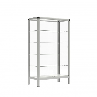 Vitrine, freistehend, 180 cm hoch, 100x50 cm (B/T), 